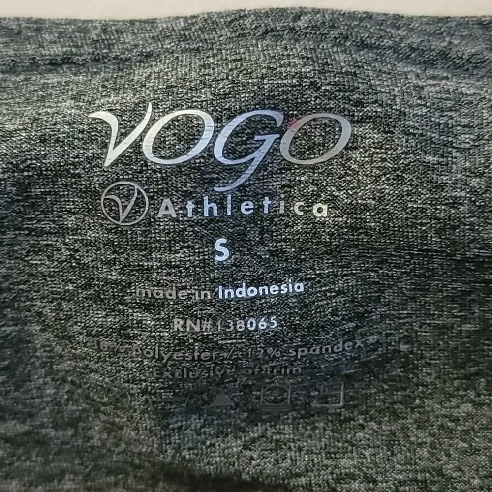 VOGO Capri Leggings Size S Black Purple Activewear Athletic Athletica Womens - Picture 6 of 7